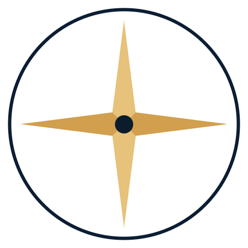 Appreciation bearing icon, gold arrow shape with centre dot