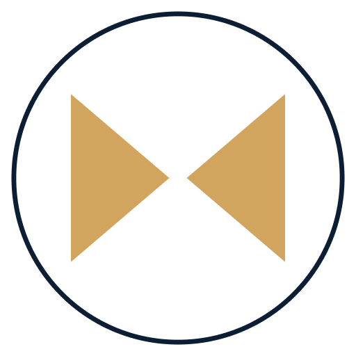 Conflict Resolution bearing icon, two gold triangles facing inward