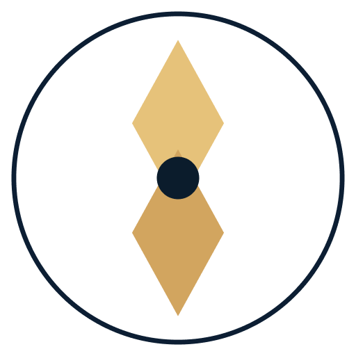 Emotional Connection bearing icon, gold diamond with centre dot